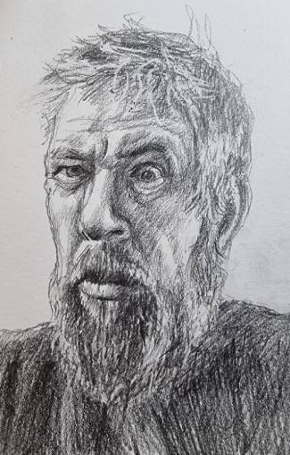 'Raised Eyebrow' - Original pencil sketch by Matthew Allton