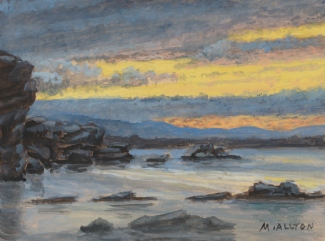 'Sunset Cove' - Original Gouache Painting by Matthew Allton